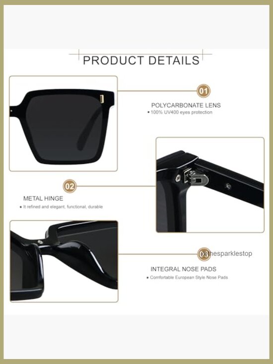 Oversized Square Rimless Sunglasses UV Protection Unisex main image 4